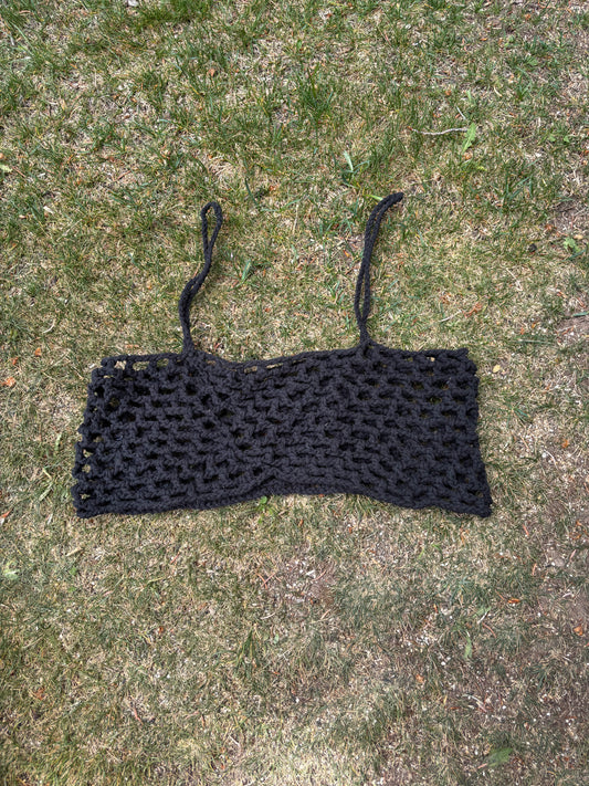 black mesh top