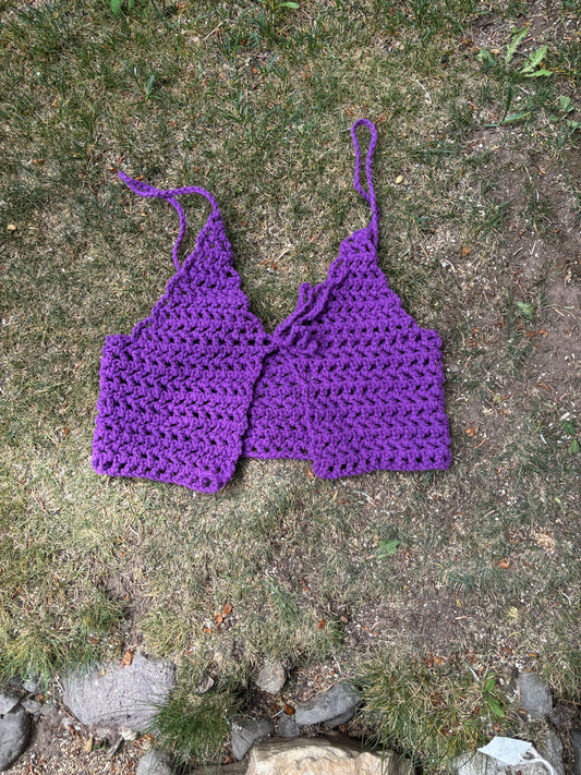 purple mesh tank top