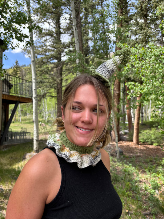 party hat clip and clown collar combo